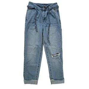 Bluenotes Size M	High Rise Mom Jeans Medium Wash Denim Belted Essential Casual